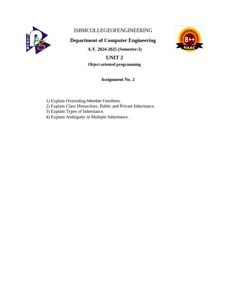 Oop - 2 - Assignment No. 2 | PDF