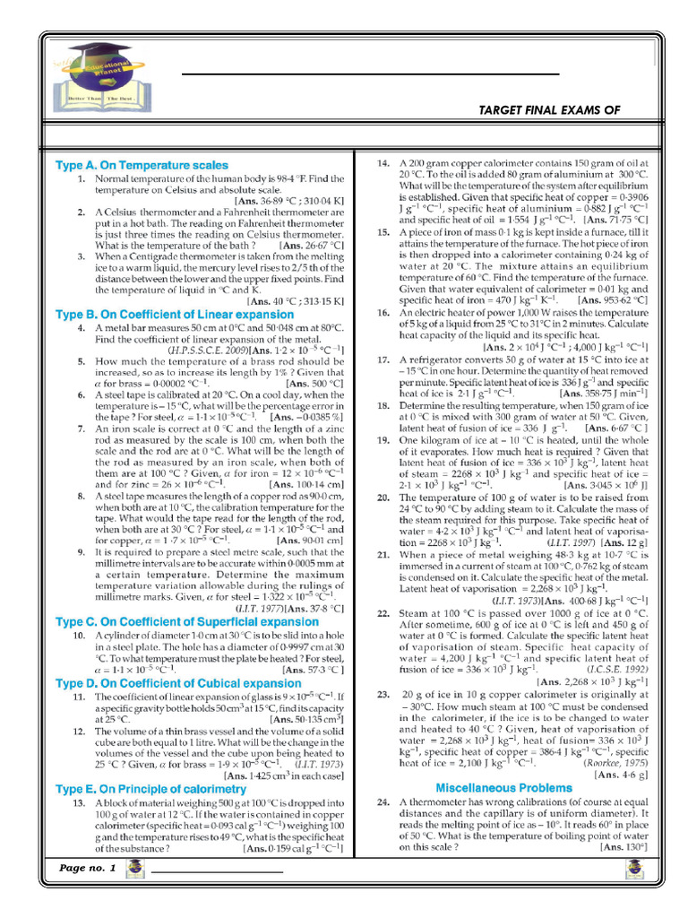 Thermal Expansion & Calorimetry XI Guide | PDF