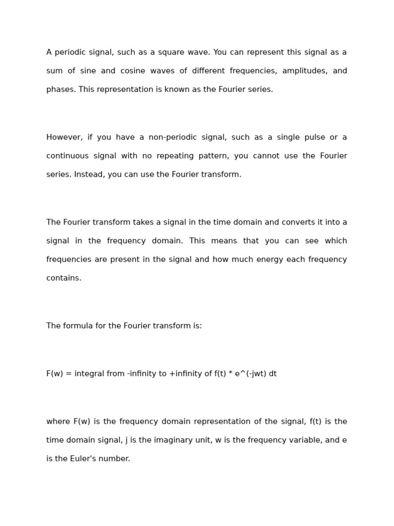 Example of Fourier Transform | PDF