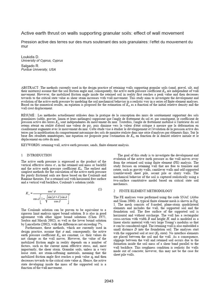 Coulomb Analysis Retaining Wall PDF