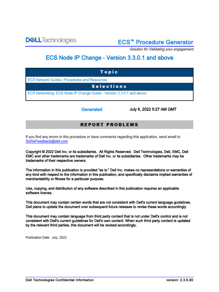 ECS - ECS Network Guides, Procedures and Resources-ECS Node IP Change ...