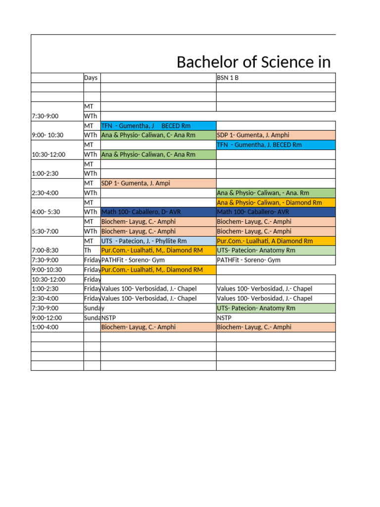 Schedule Of Class 2024 2025 1 Pdf