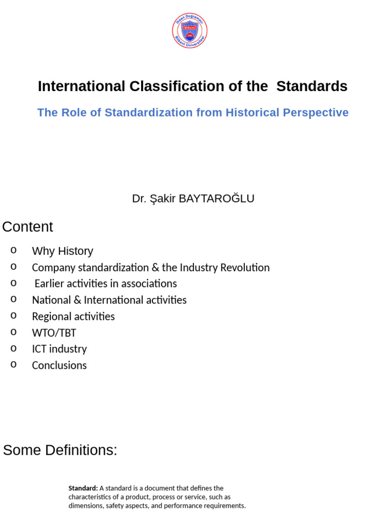 International Classification of The Standards | PDF