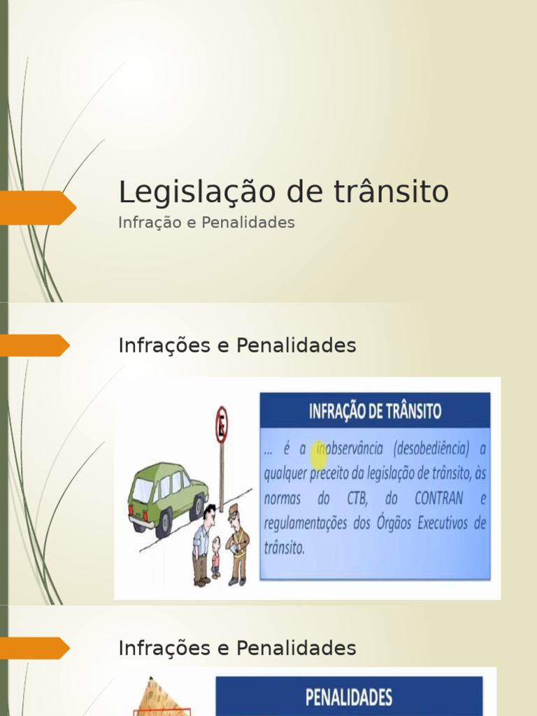 Legislação de Trânsito INFRAÇÃO E PENALIDADES | PDF
