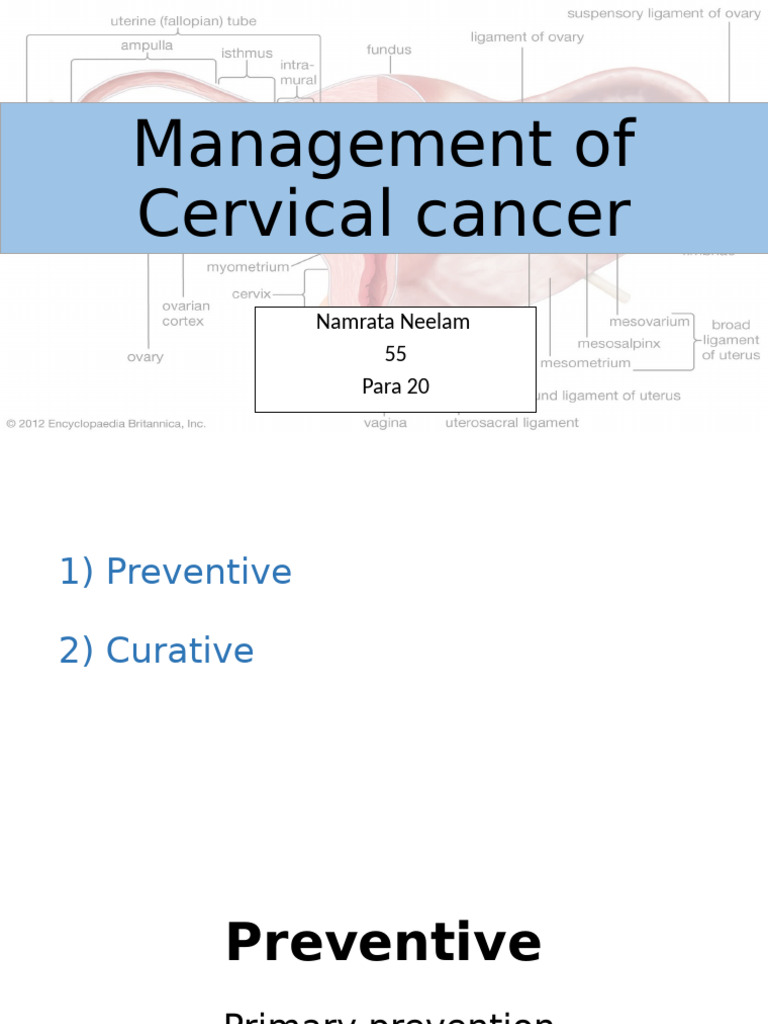 Management of Cervical Cancer 55 | PDF | Cervical Cancer | Neoplasms
