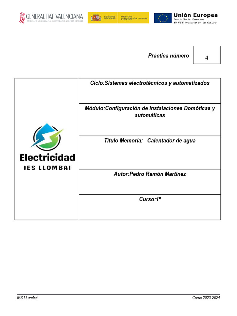 Práctica 4 Memoria Pedro Ramón | PDF