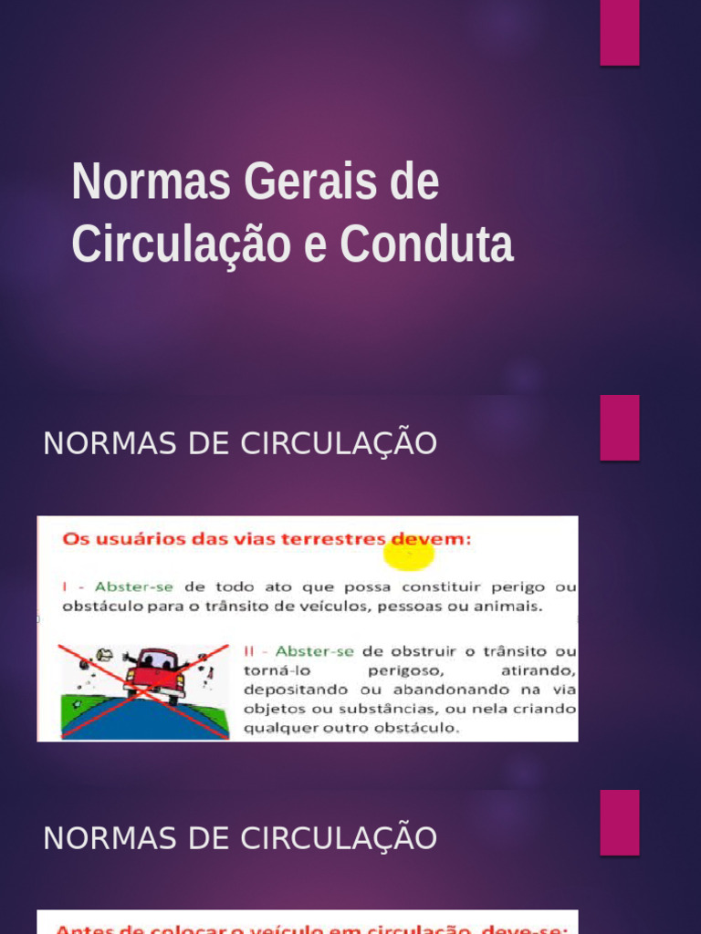Normas Gerais de Circulação e Conduta 1 | PDF