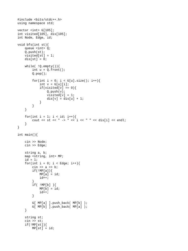 BFS Code With String Compression | PDF