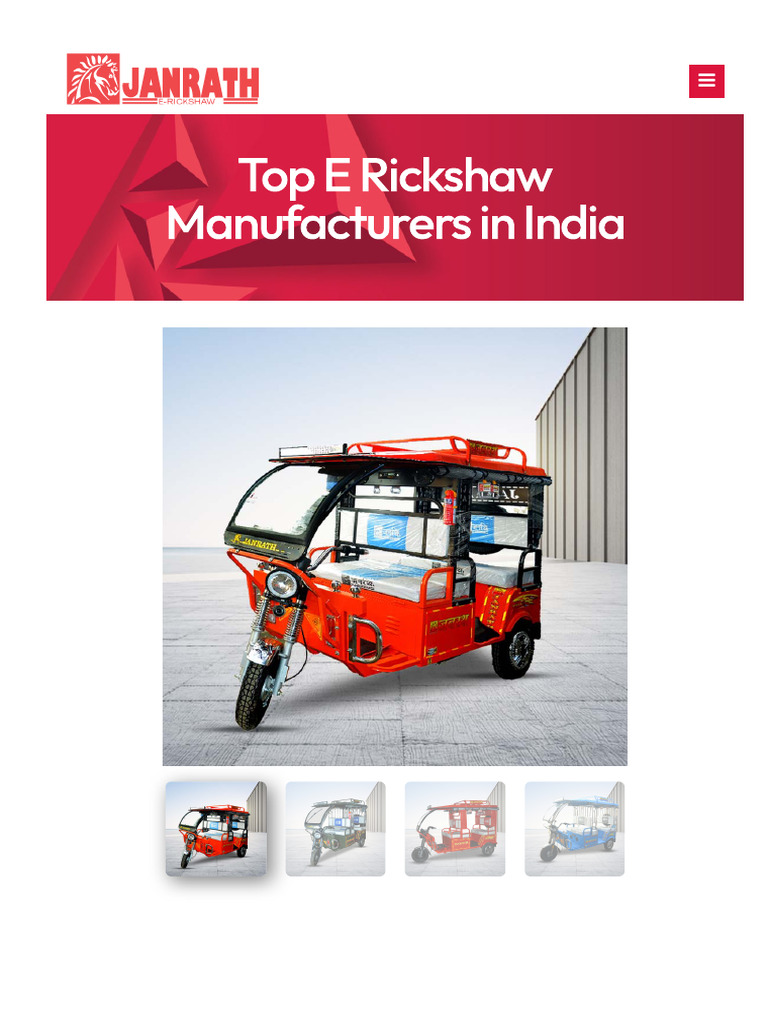 Top E Rickshaw Manufacturer in India - Janrath E Rickshaw | PDF ...