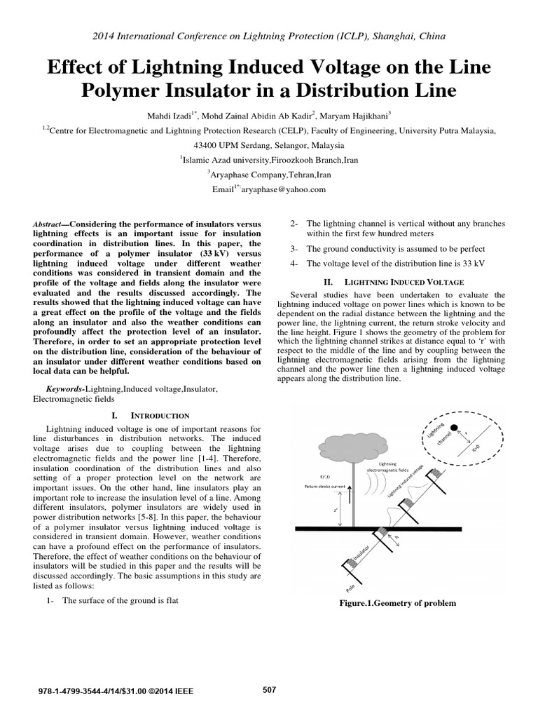 Effect of Lightning Induced Voltage On The Line Polymer Insulator in A ...