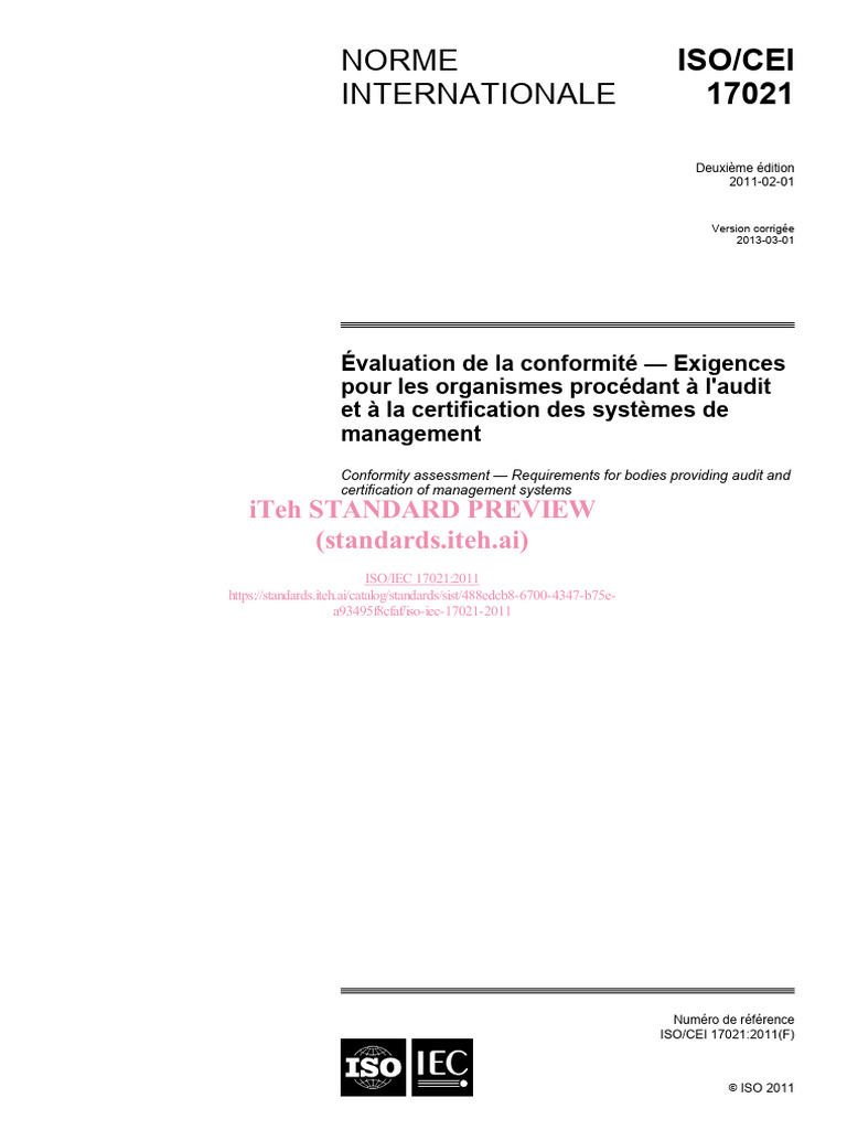 Iso Iec 17021 2011 | PDF