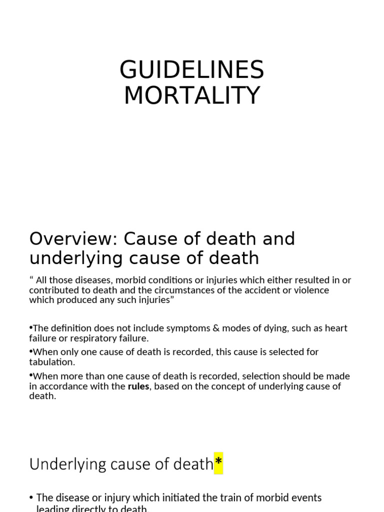 Chapter 6 - Overview of Mortality Coding | PDF