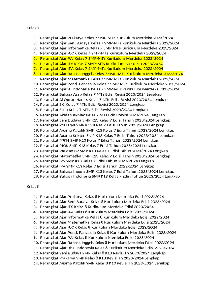 Kelas 7 | PDF
