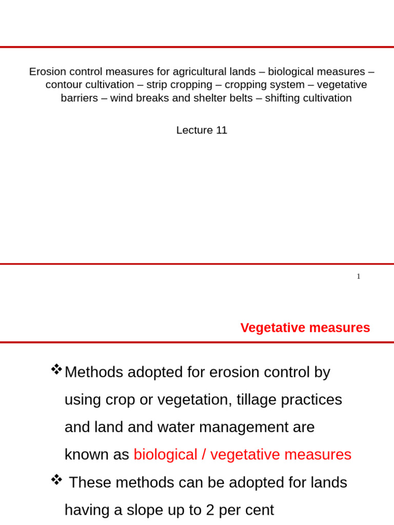 Lec 11 Erosion Control - Veg | PDF