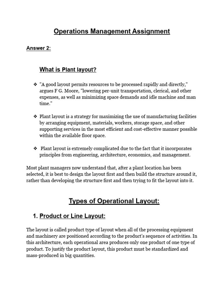 Operations Management Assignment | PDF