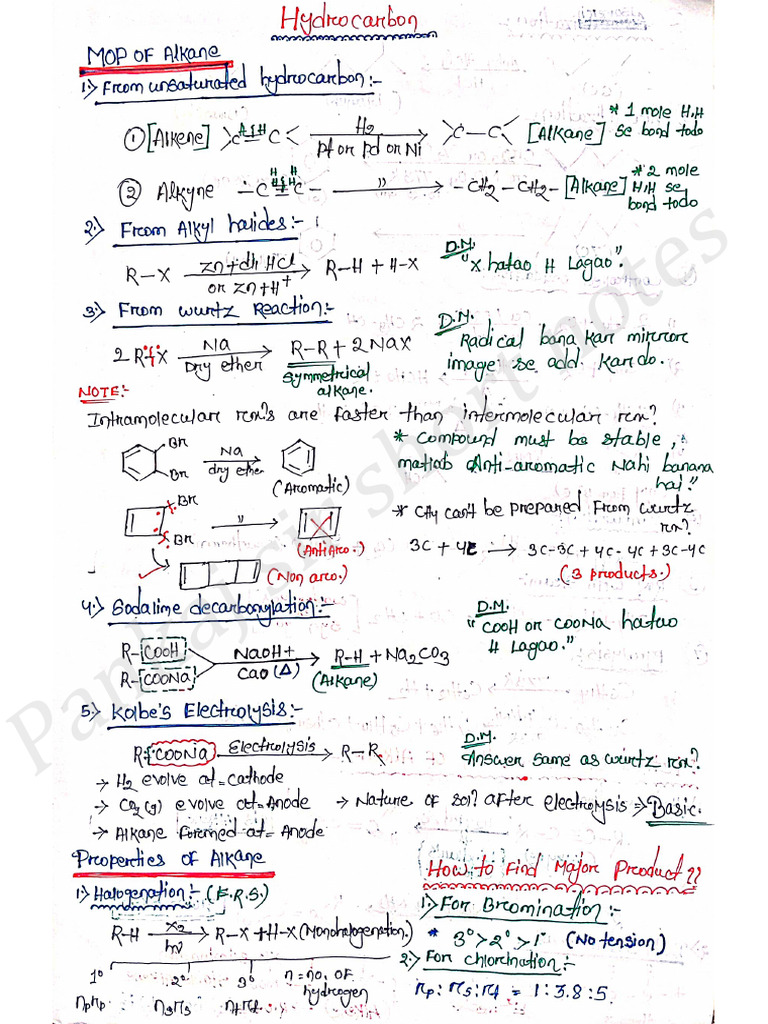 Hydrocarbon Short Notes. | PDF