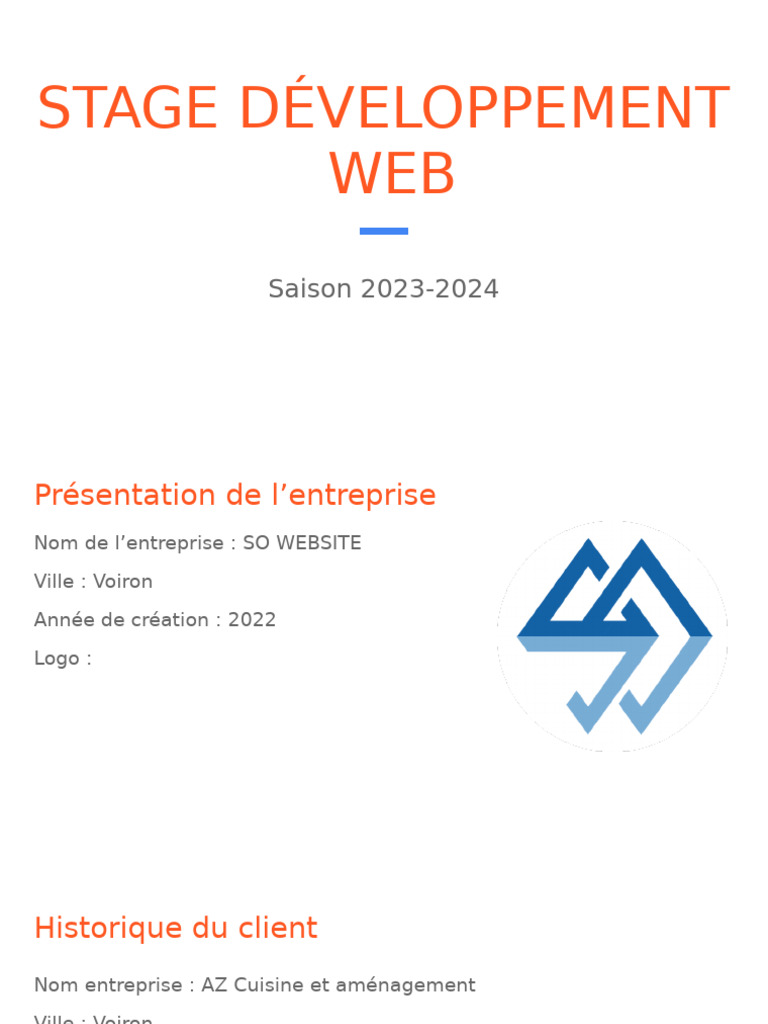 Stage Développement Web 2023-2024 | PDF | Programmation web | Ajax ...