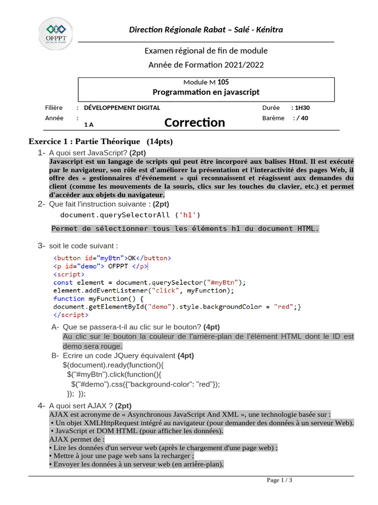 Utilisation de JavaScript et AJAX | PDF | Ajax (Programmation) | Affaires