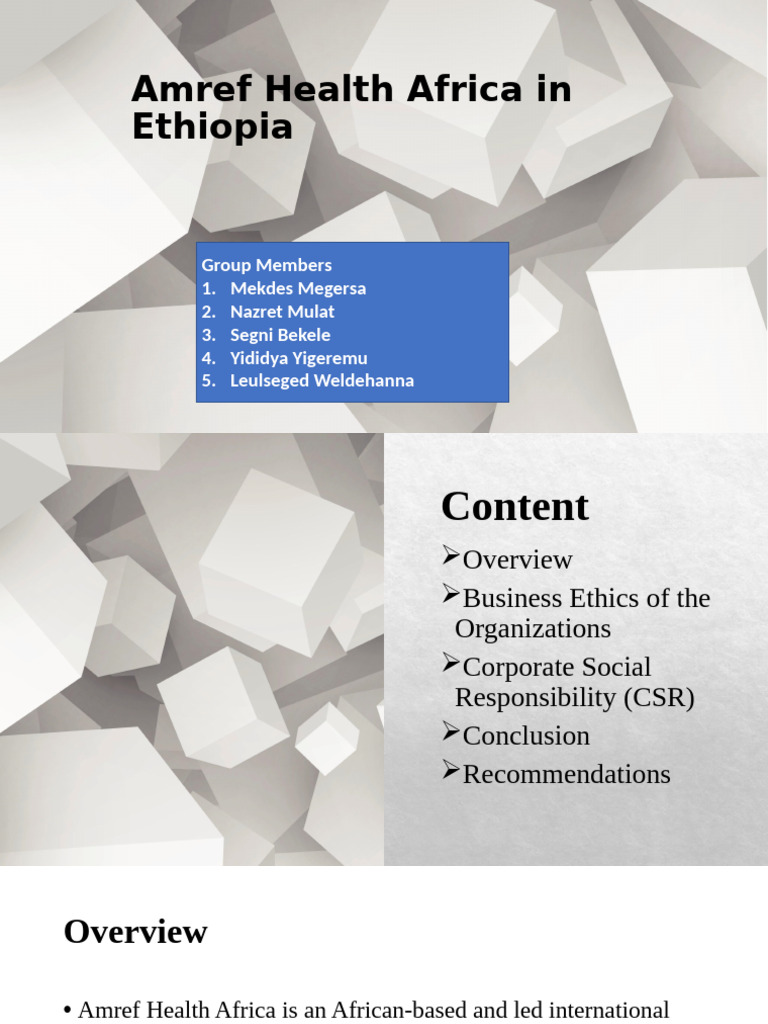 Group Ass - Amref Health Africa in Ethiopia PPT July 14, 2024 | PDF