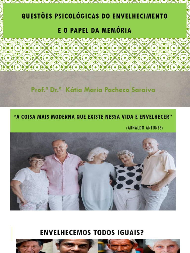 Psicologia do Envelhecimento e Memória | PDF | Envelhecimento | Bem-estar