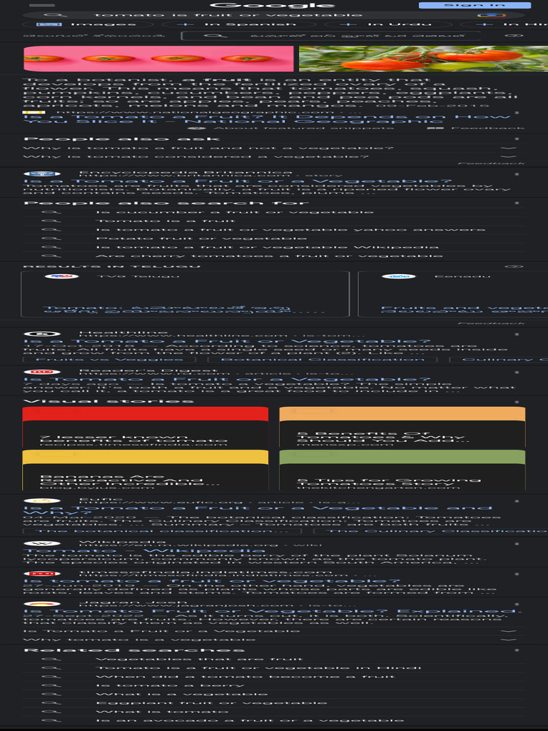 Tomato is Fruit or Vegetable Google Search PDF