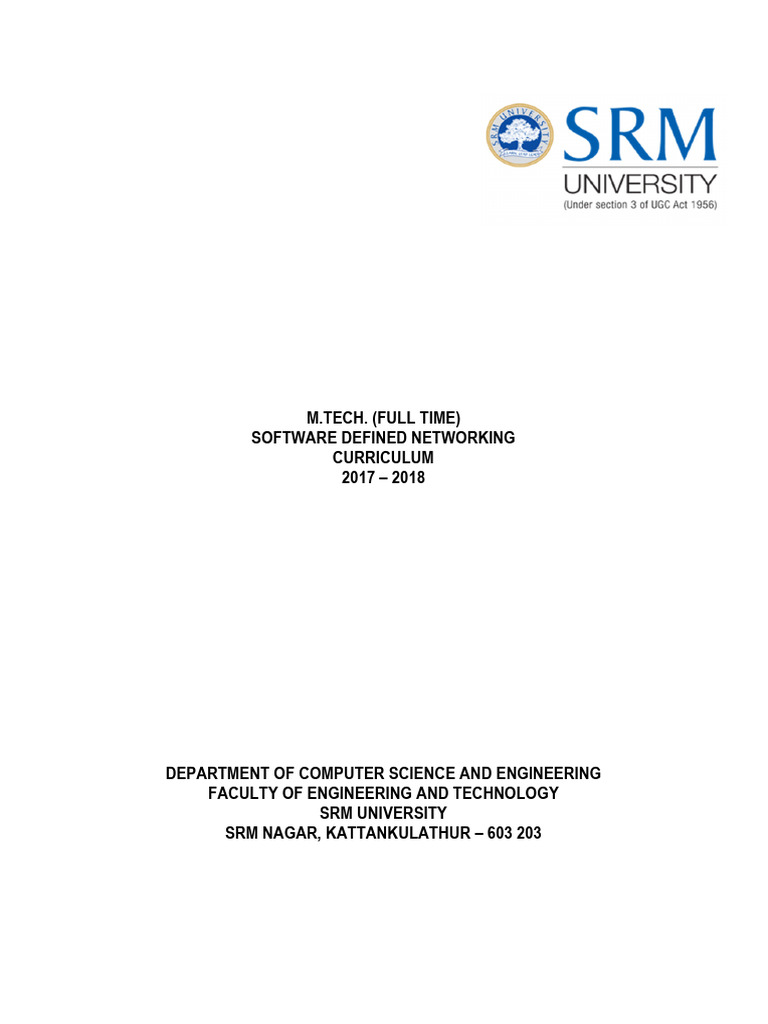 M.Tech Software Defined Networking Curriculum | PDF | Computer Network ...
