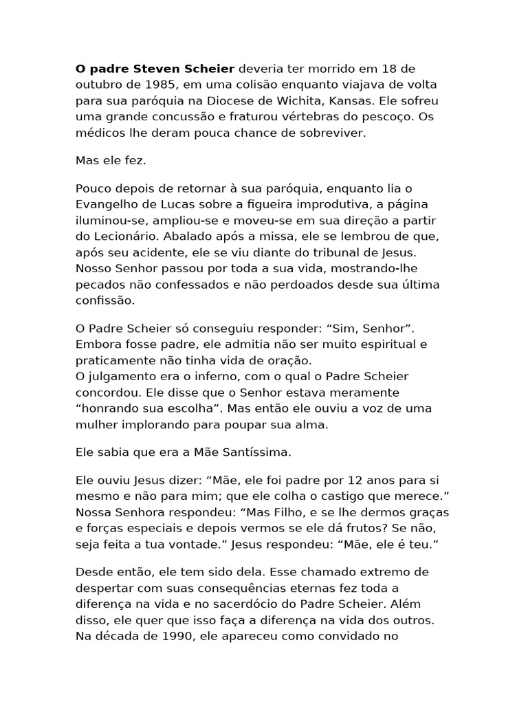 Padre Steven Conversão | PDF