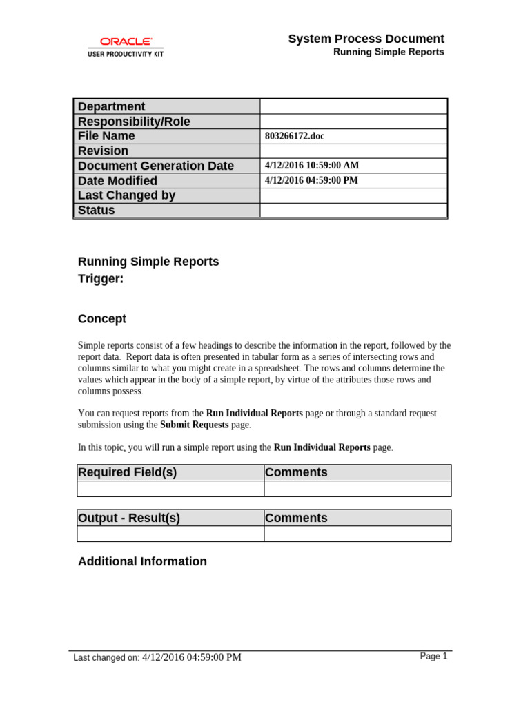 Simple Report Generation Guide | PDF | Spreadsheet | Computers