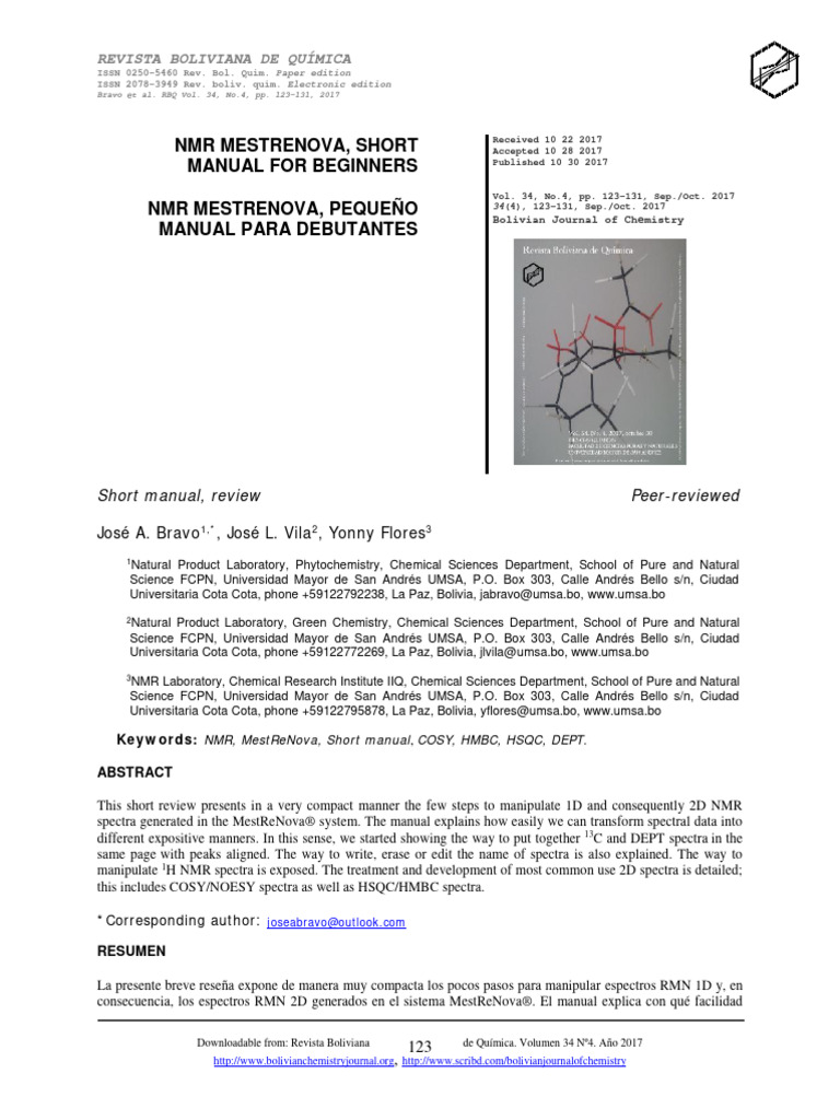 NMR Mestrenova Short Manual For Beginner | PDF