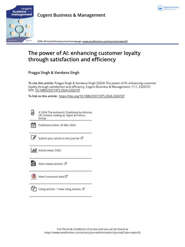 The Power of AI Enhancing Customer Loyalty Through Satisfaction and ...