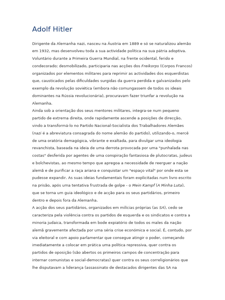Adolf Hitler | PDF