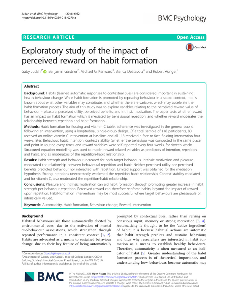 Judah Et Al Exploratory Study of The Impact of Perceived Reward On ...