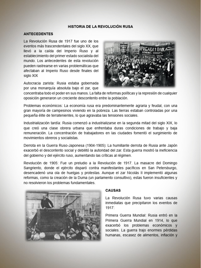 Historia de La Revolución Rusa | PDF