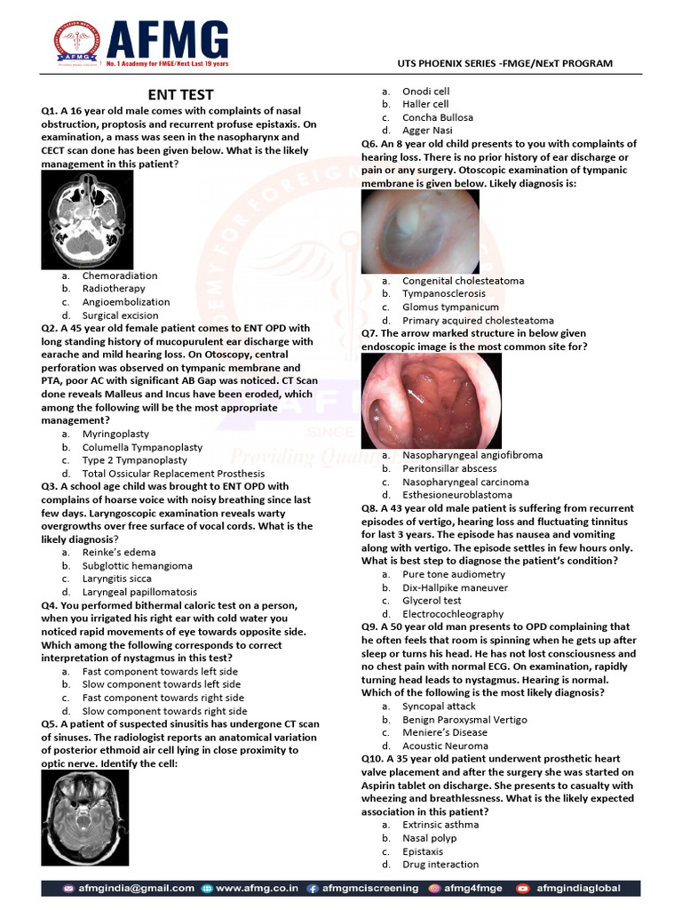 Afmg Phoenix Ent Test - De2024 | PDF