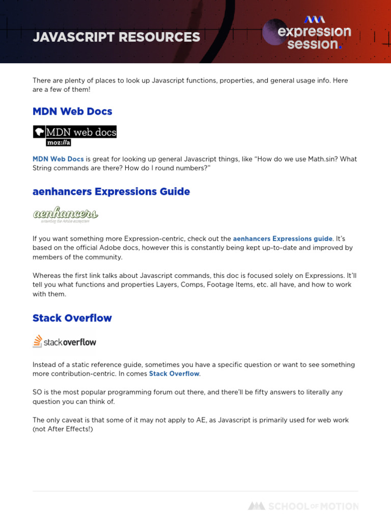 Essential JavaScript Resources Guide | PDF
