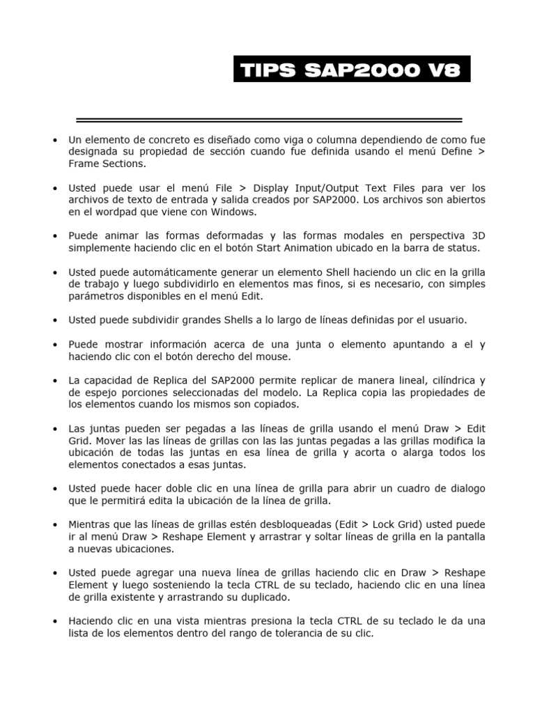 Tips sap2000 v8 pdf