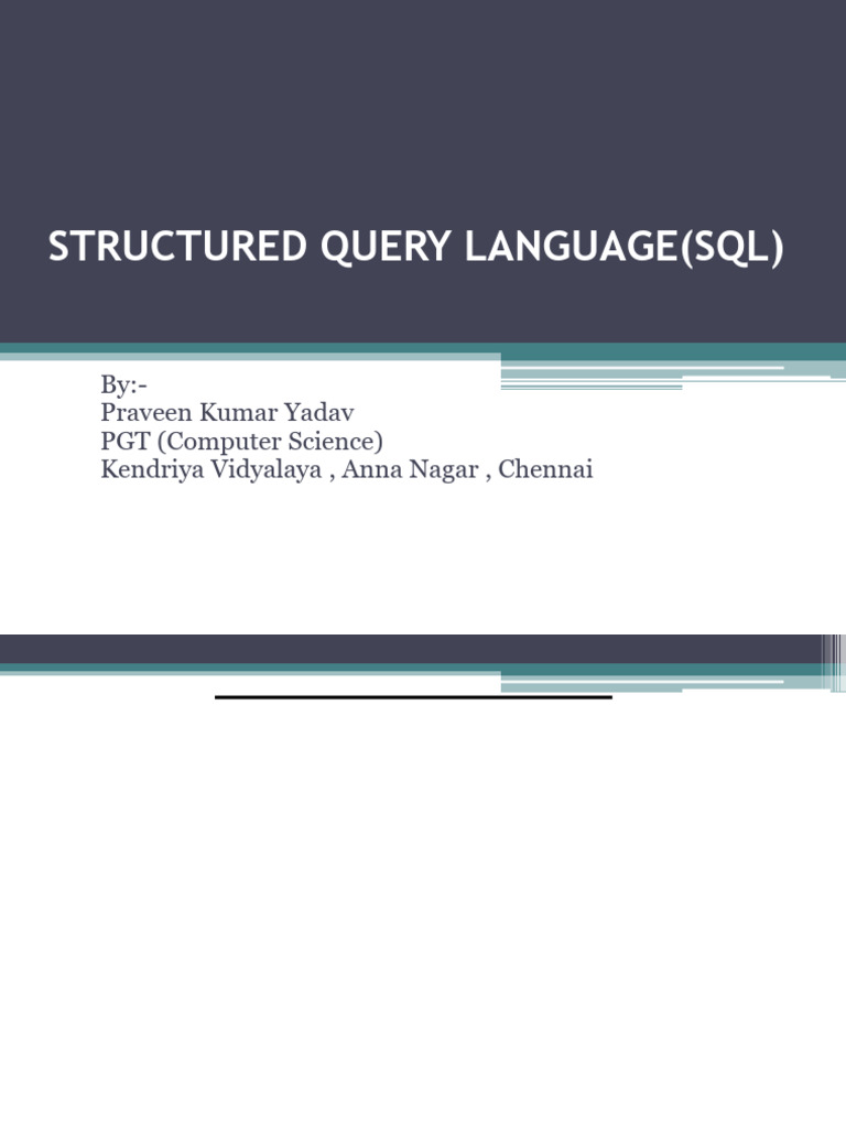 Final SQL For Class 12 | PDF