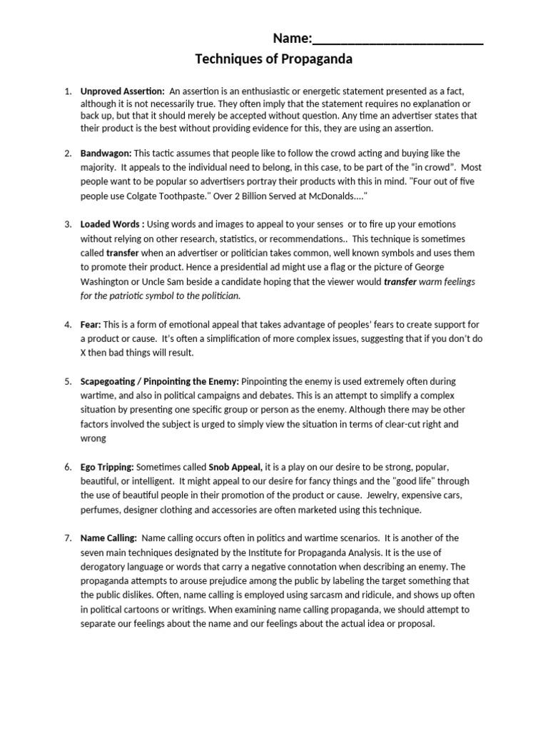 2013 Propaganda NEW Techniques | PDF