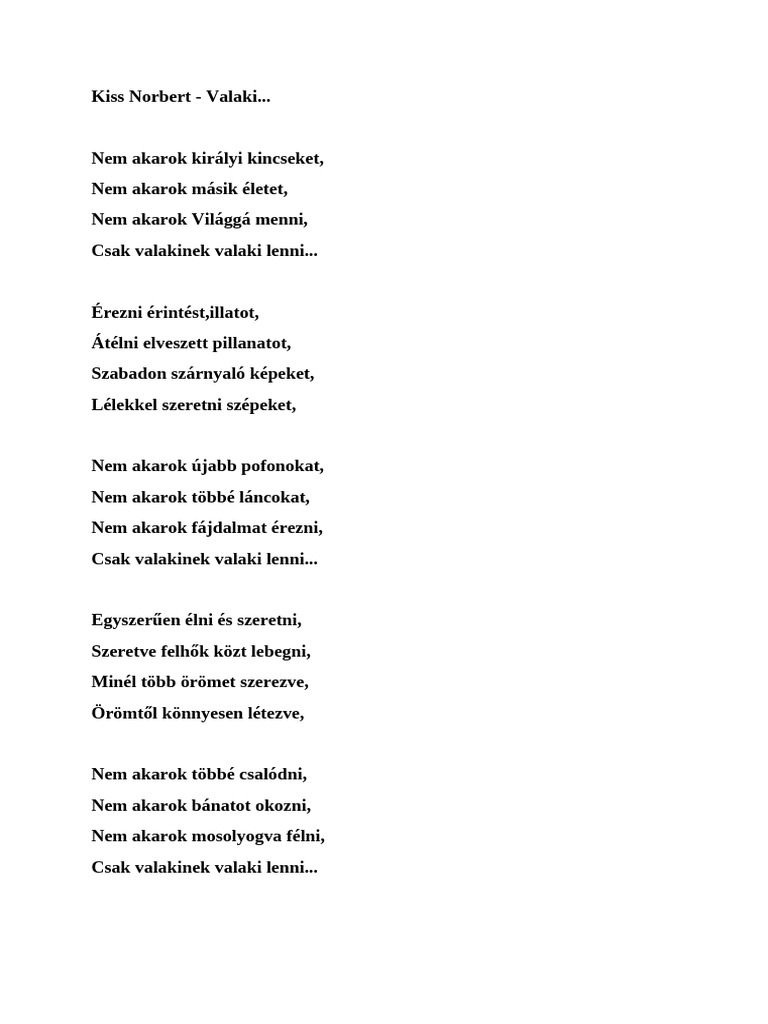 Valaki - Vers | PDF
