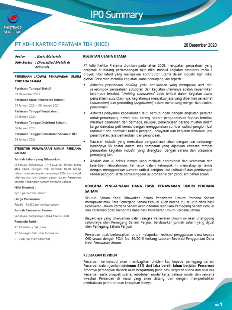 Phintas Ipo Summary Nice | PDF