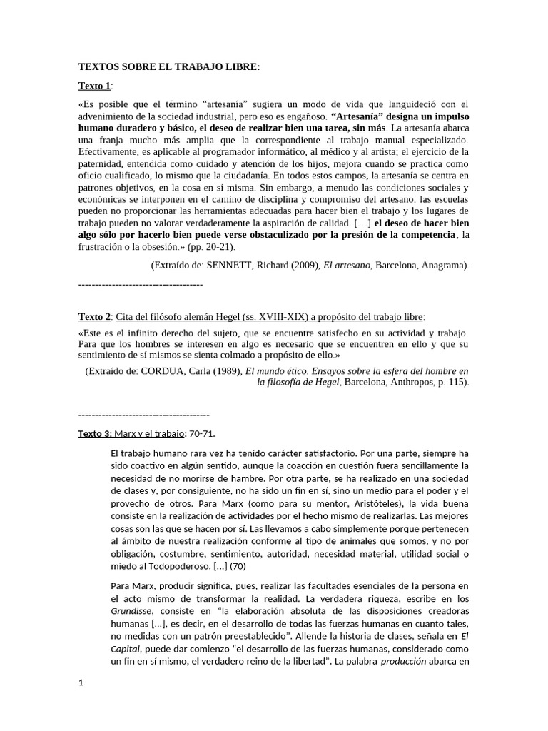 Textos Trabajo Libre | PDF