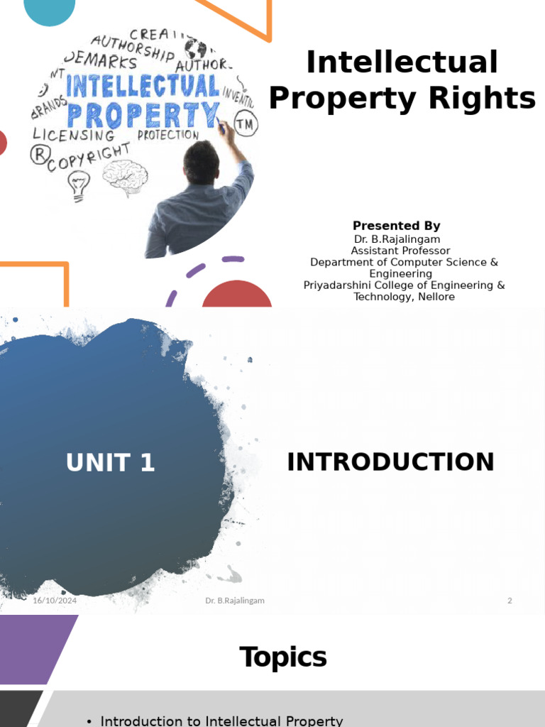 Ipr Ppt Unit 1 Pdf United States Patent And Trademark Office Law