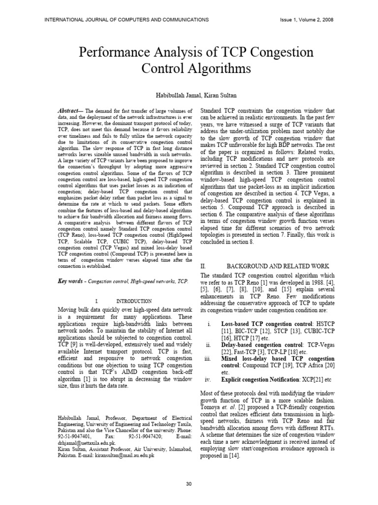 Performance Analysis of TCP Congestion Control Algorithms: Habibullah ...
