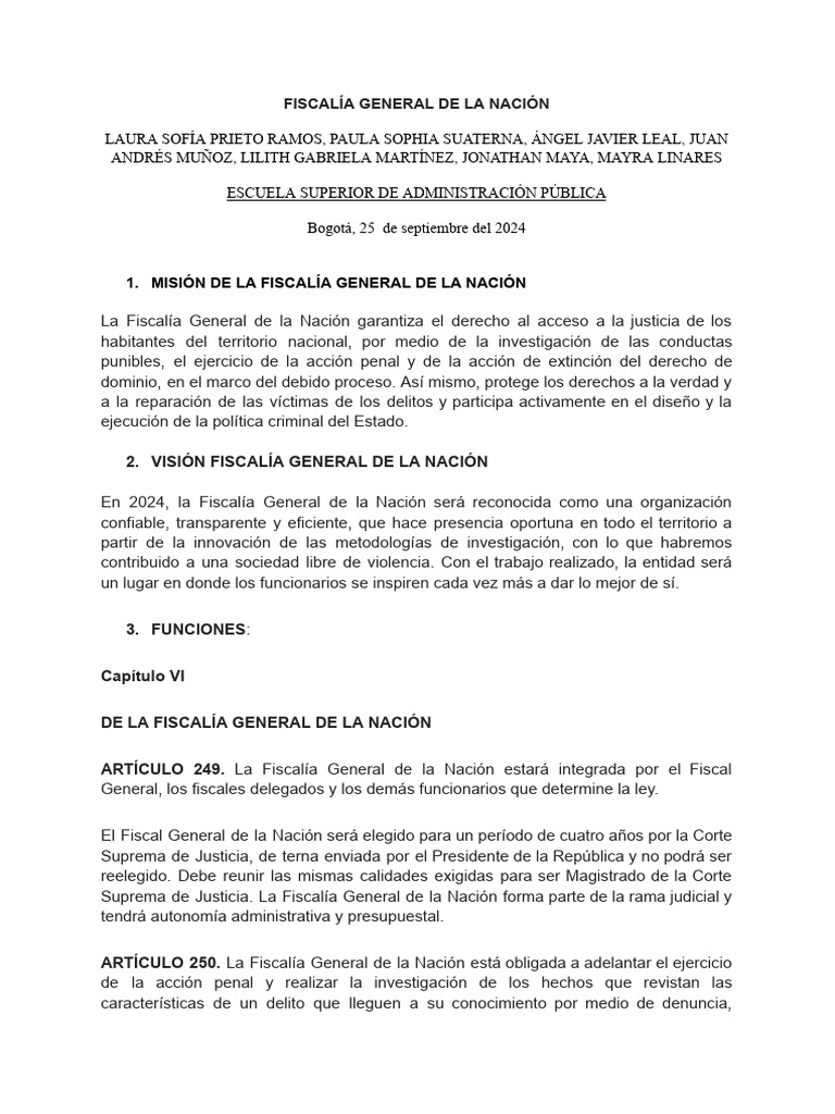 Capitulo 6 de La Fiscalia General de La Nacion | PDF