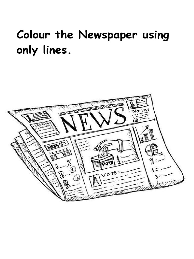 Colour The Newspaper Using Only Lines. | PDF