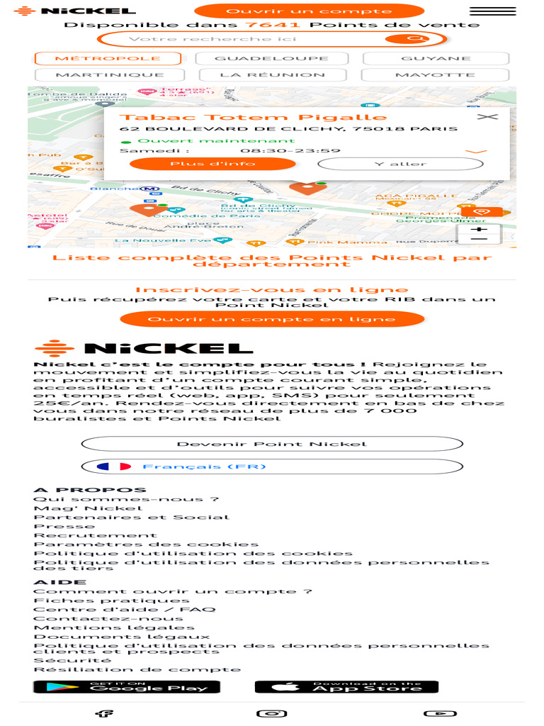 Liste Et Carte Des Points de Vente Nickel | PDF