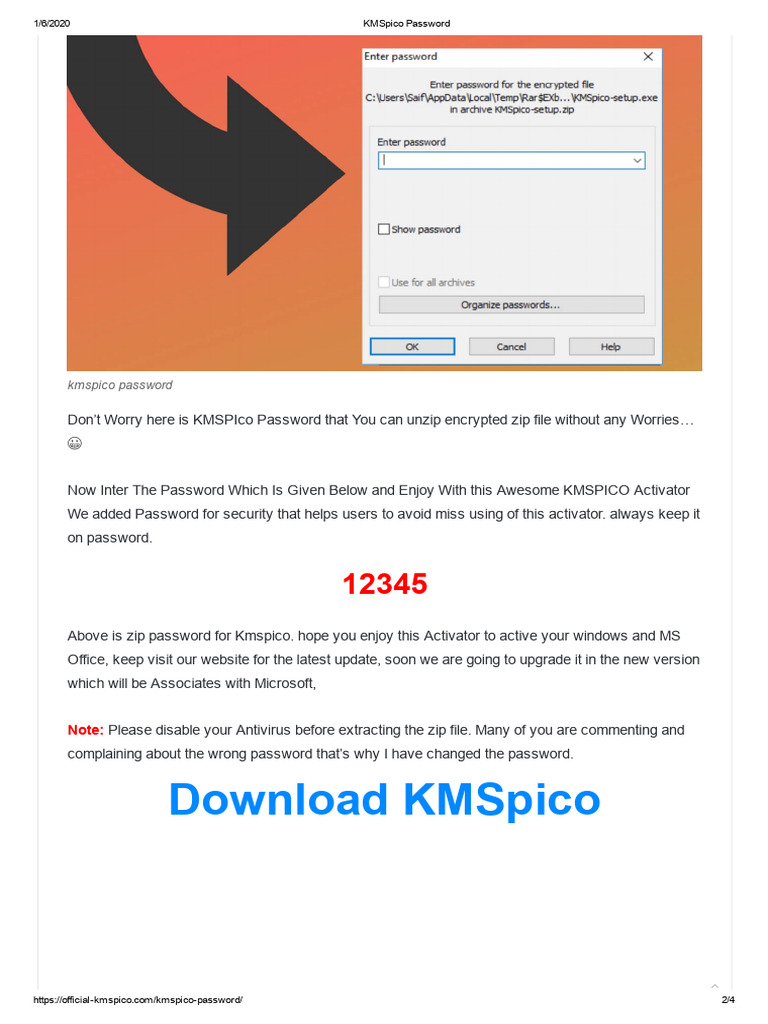 Kmspico Password