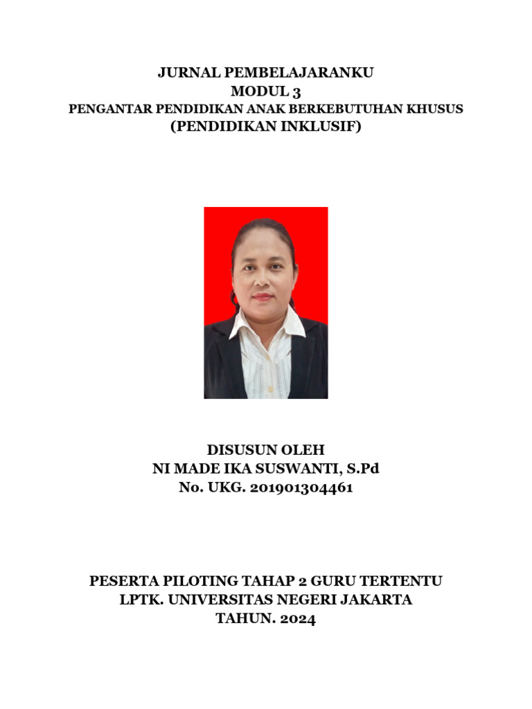 Jurnal pembelajaranku modul 3 pengantar pendidikan anak berkebutuhan