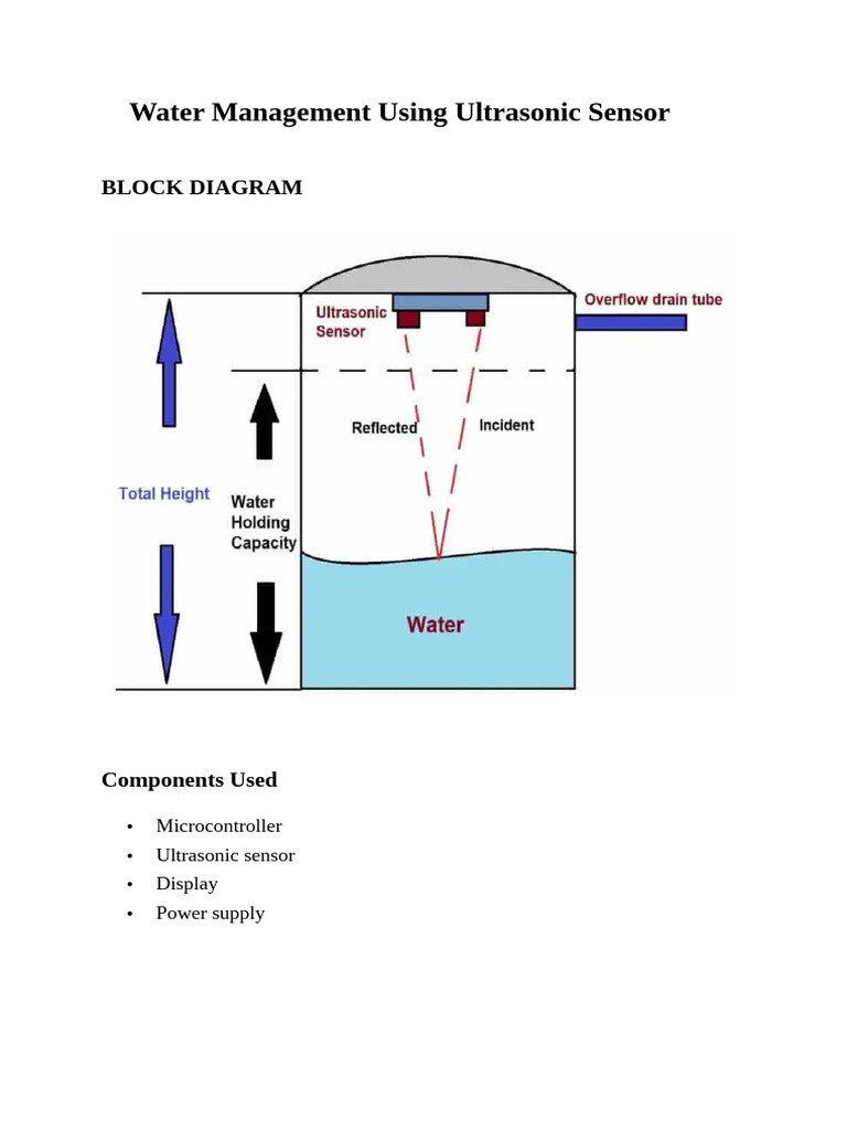 CT - 007 Water Management Using Ultrasonic Sensor | PDF