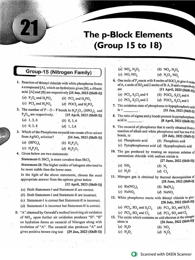 The P Block Group 15 To 18 Pdf